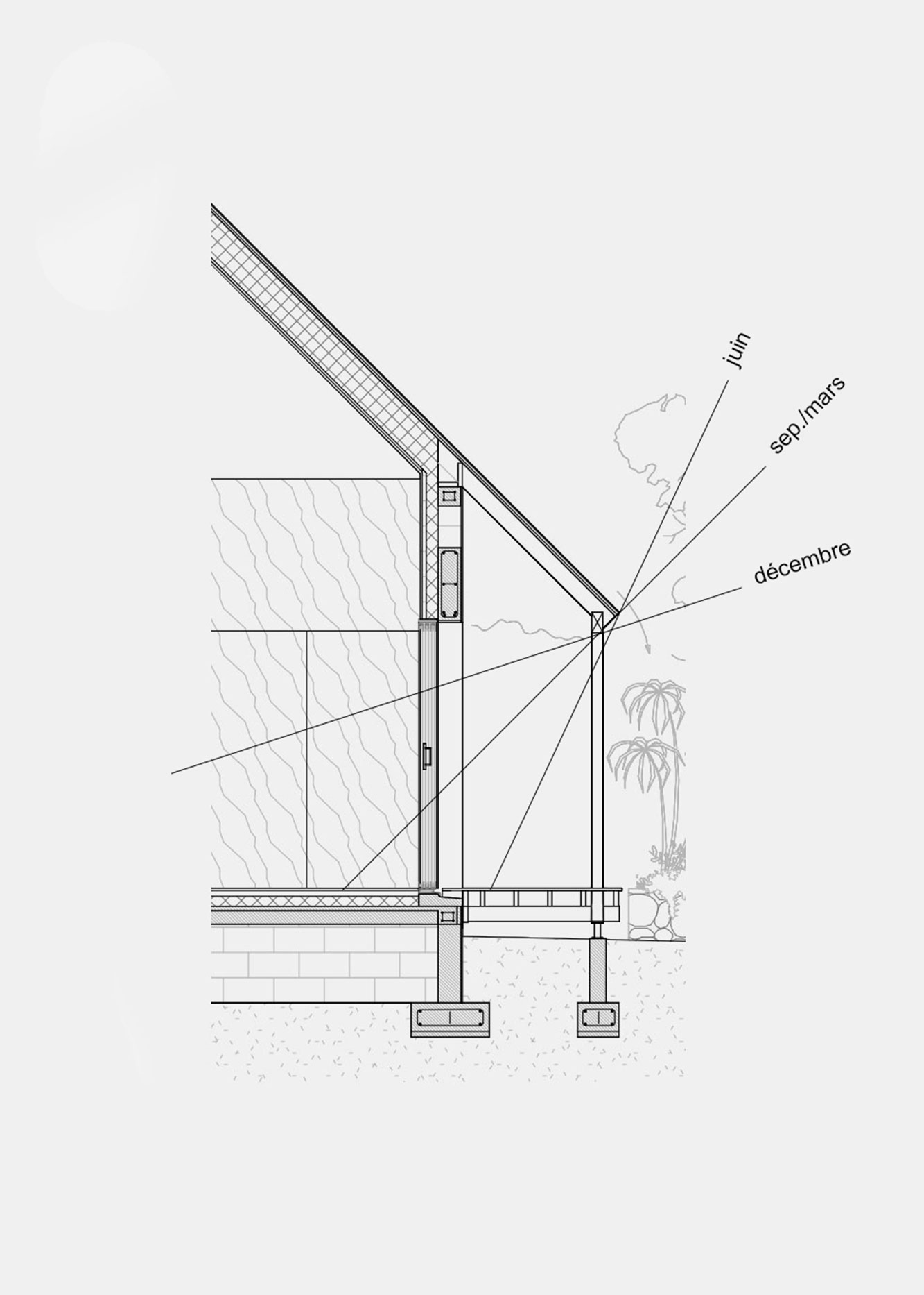 Plan de la maison GVR par l'atelier d'architectes Rupin Conq